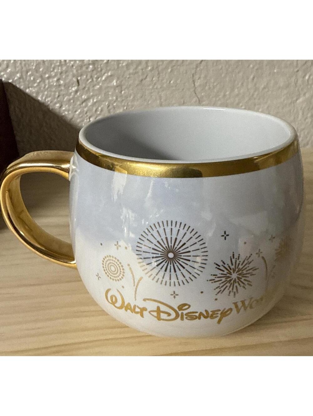 2025 Disney Parks Walt Disney World Magic Kingdom Castle Gold Coffee Mug